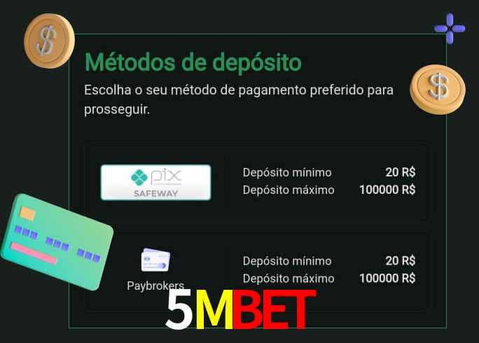 O cassino 5MBET oferece uma grande variedade de métodos de pagamento